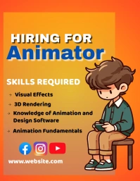 Hiring for Animator flyer template