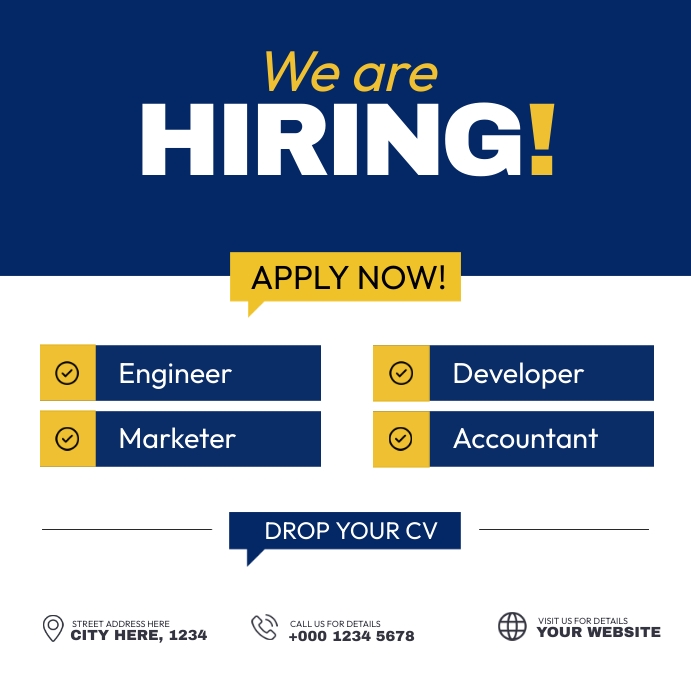 Job Posts Hiring Example Hiring Jobs Template | PosterMyWall