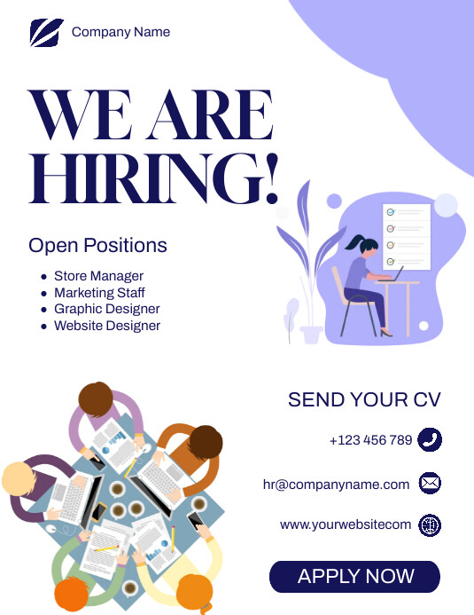 Hiring join our team open positions 传单(美国信函) template