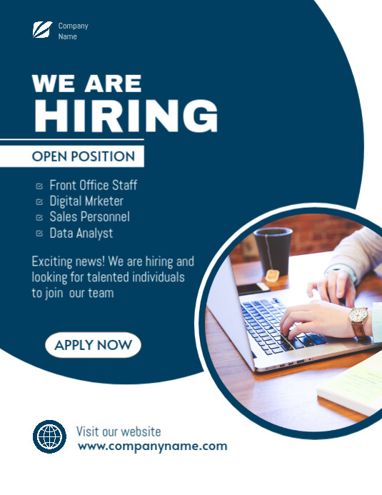 Hiring join our team open positions Flyer (format US Letter) template