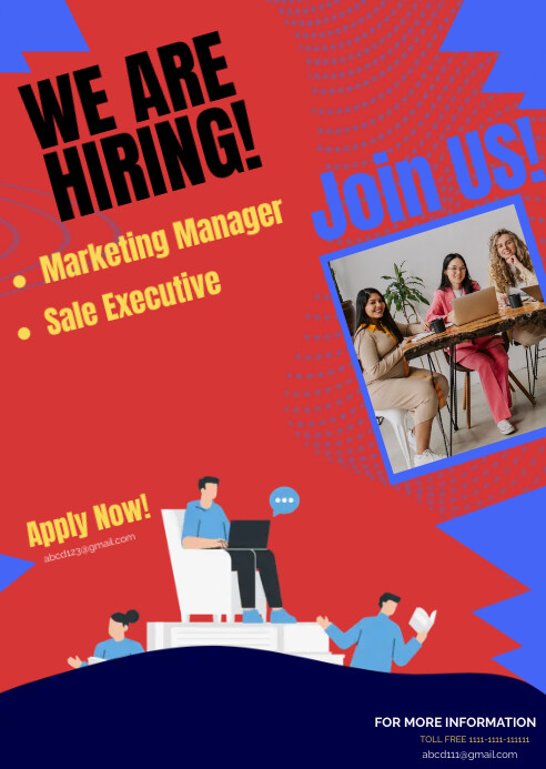 hiring new poster job A6 template