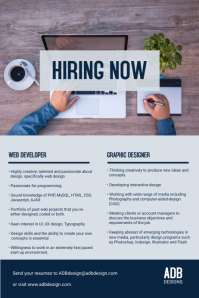 Hiring Now Internship Flyer Template Poster
