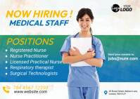 Hiring Nurses Ad Postcard template