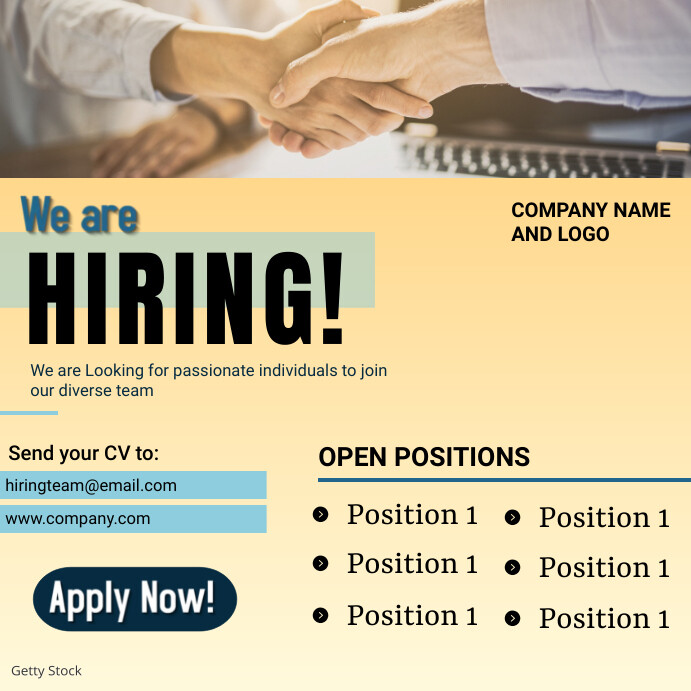 Hiring Open Positions template design | PosterMyWall