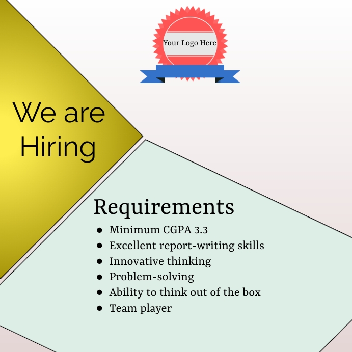 Hiring Position Instagram Post template