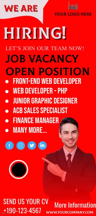 Hiring poster (3) Karta reagałowa template