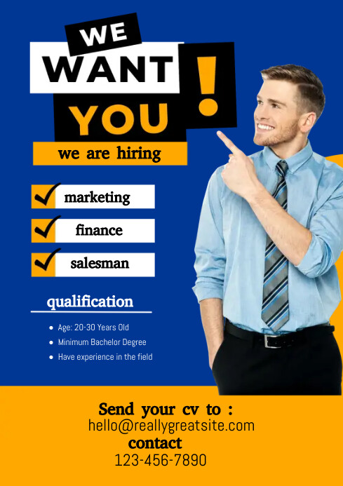 Hiring poster A2 Template | PosterMyWall