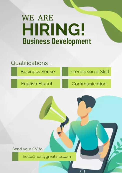 Hiring poster A2 size Template | PosterMyWall