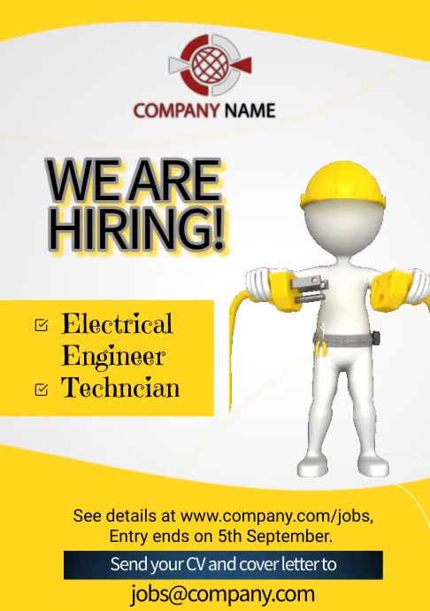 Simple Hiring Poster Example hiring poster Template | PosterMyWall