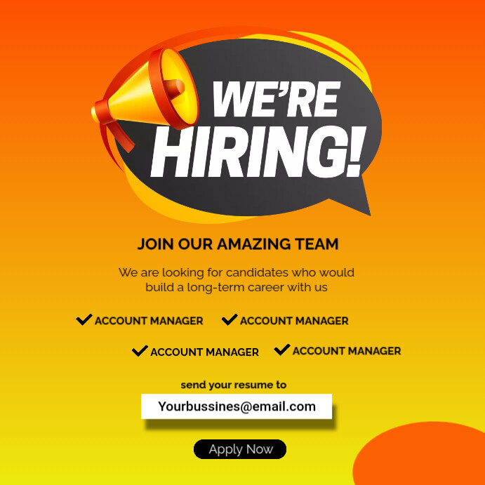 Hiring Poster Template | PosterMyWall