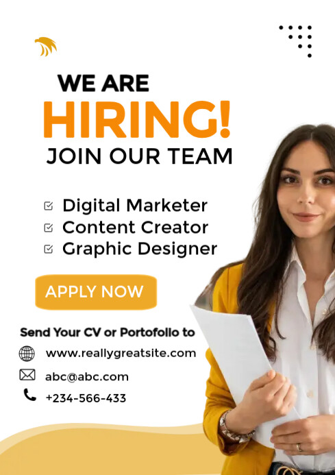 hiring poster Template | PosterMyWall