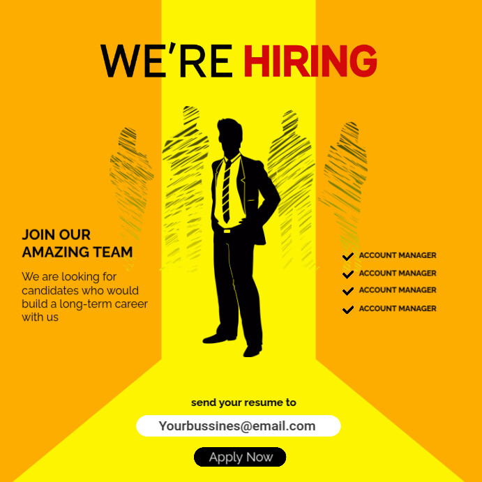 Hiring Poster Template | PosterMyWall