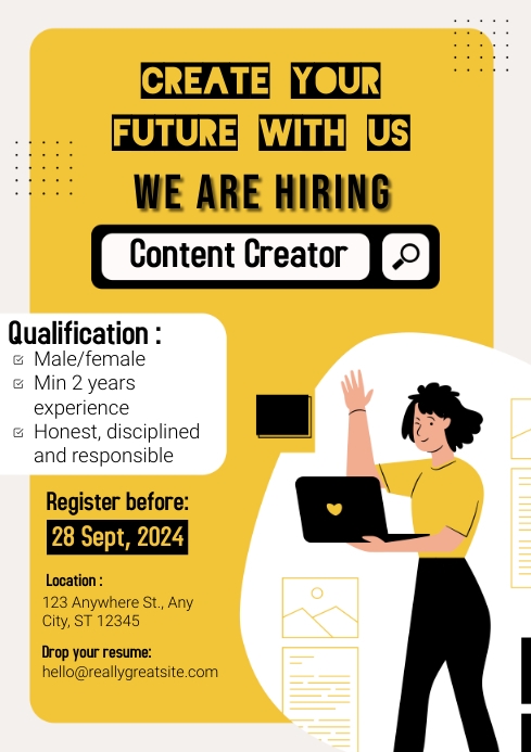 Hiring Poster Template | PosterMyWall