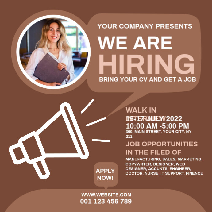 Hiring Poster Template | PosterMyWall