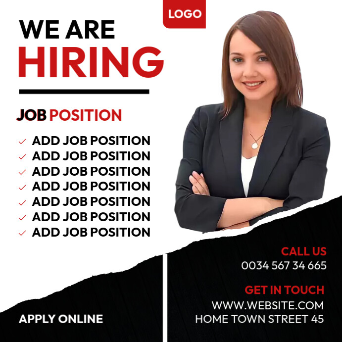Simple Hiring Poster Example Hiring poster Template | PosterMyWall