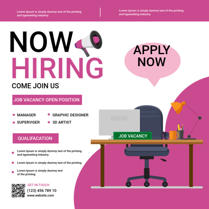 Hiring Poster Template | PosterMyWall