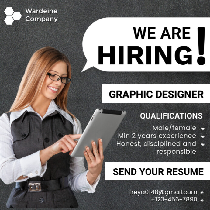 Hiring poster Template | PosterMyWall