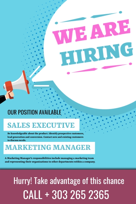Hiring Poster Template | PosterMyWall