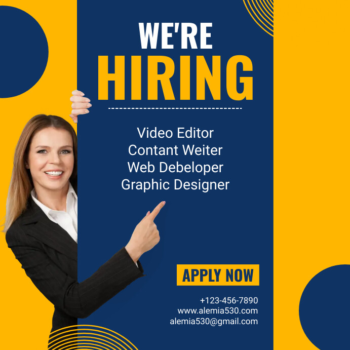 Hiring poster Template | PosterMyWall