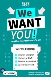 Hiring Poster Layout template