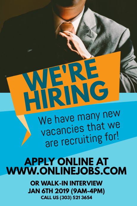 Simple Hiring Poster Example Hiring Poster Template | PosterMyWall