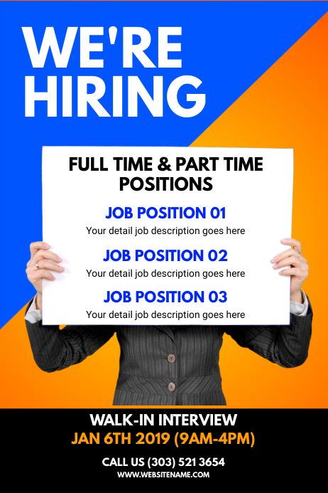 Hiring Poster Template | PosterMyWall