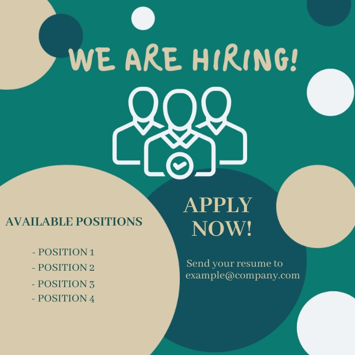 Simple Hiring Poster Example Hiring Poster Template | PosterMyWall