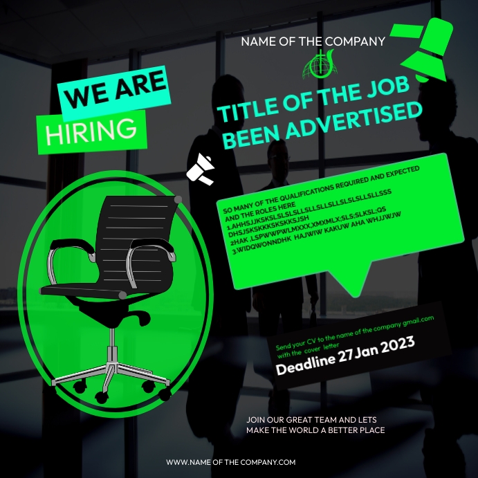 Simple Hiring Poster Example HIRING POSTER TEMPLATE | PosterMyWall