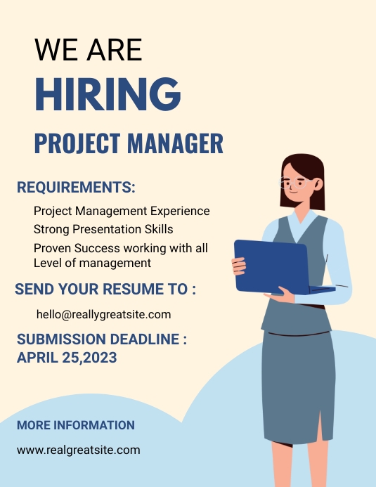 Hiring poster templete Pamflet (Letter AS) template