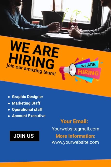 Simple Hiring Poster Example Copy of hiring posters | PosterMyWall
