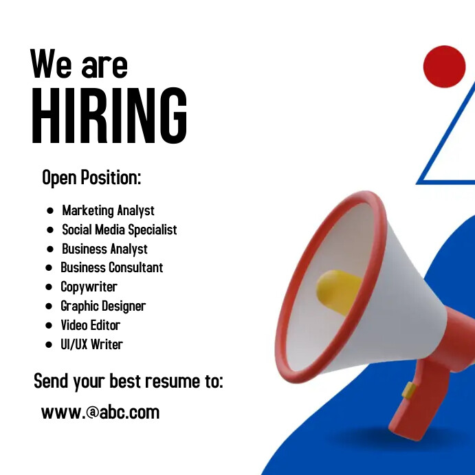 Simple Hiring Poster Example Hiring posters Template | PosterMyWall