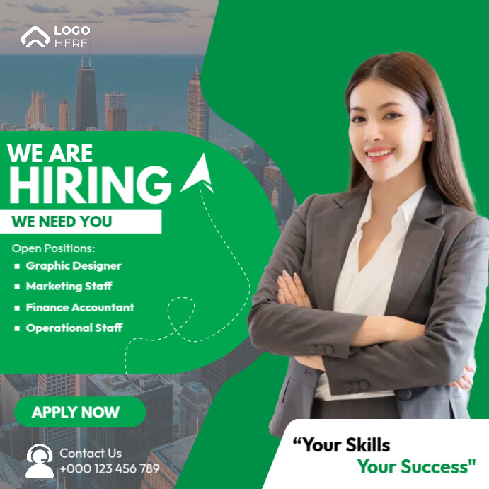 Simple Hiring Poster Example Hiring Posters Template | PosterMyWall