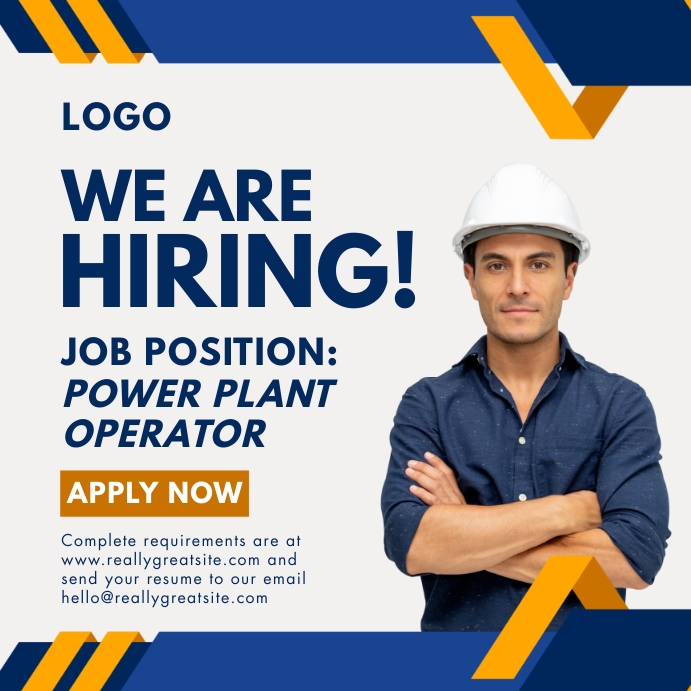 HIRING POWER PLANT OPERATOR Template | PosterMyWall