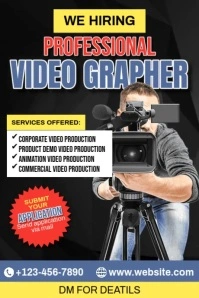 Hiring Professional Videographer Poster template