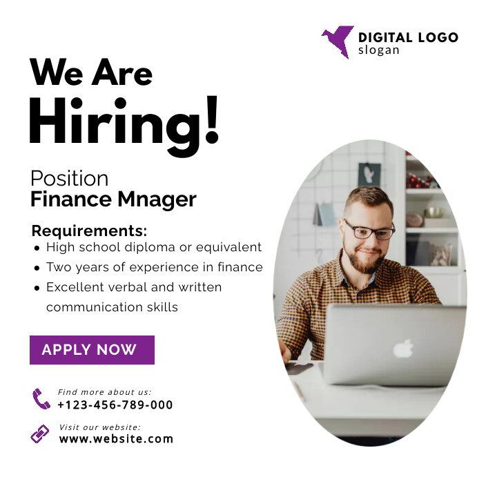 Hiring / recruitment social media post Template | PosterMyWall