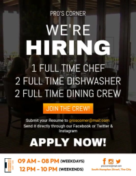 Hiring Restaurant Pamflet (Letter AS) template