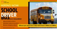 Hiring school bus driver banner ad Facebook Shared Image template