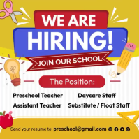 Hvid Preschool Hiring Instagram-opslag Template