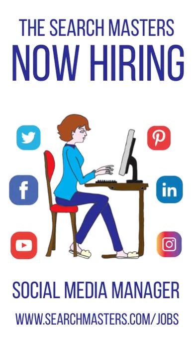 Hiring Social Media Manager Poster Template Ekran reklamowy (9:16)