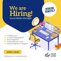 White Job Hiring Instagram Post Template