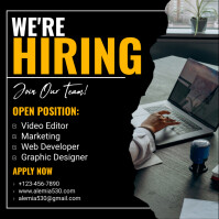 Black Hiring template Instagram 帖子