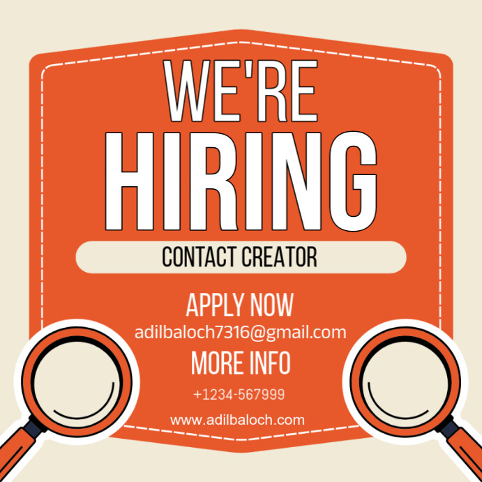 Modèle Hiring template | PosterMyWall