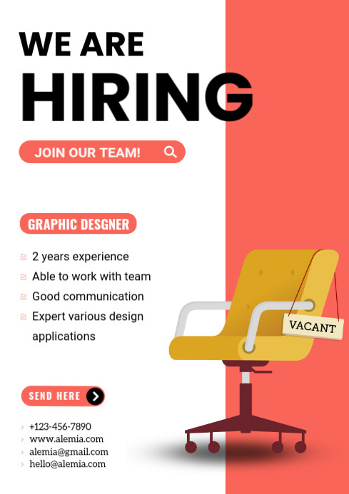 Colorful Hiring Table Example Hiring template | PosterMyWall
