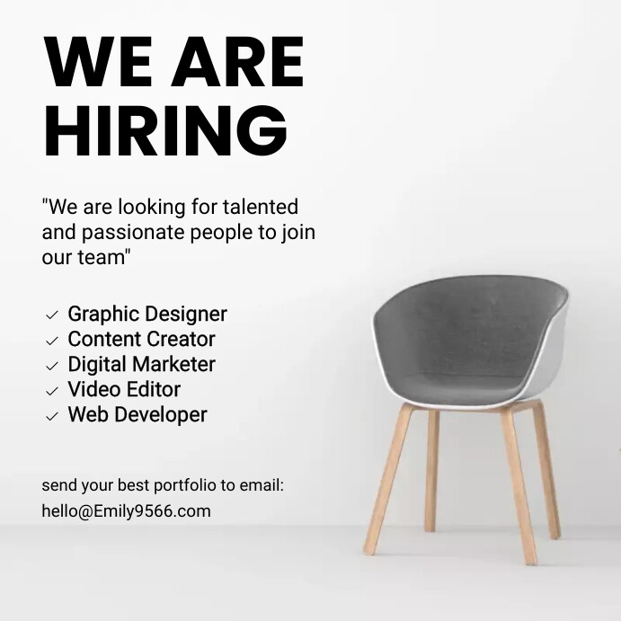 Encoder Hiring Editable White Hiring Instagram Ad Template | PosterMyWall