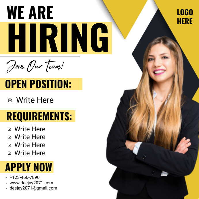 Modèle Hiring template | PosterMyWall
