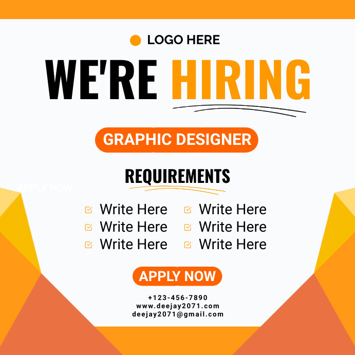 Modèle Hiring template | PosterMyWall