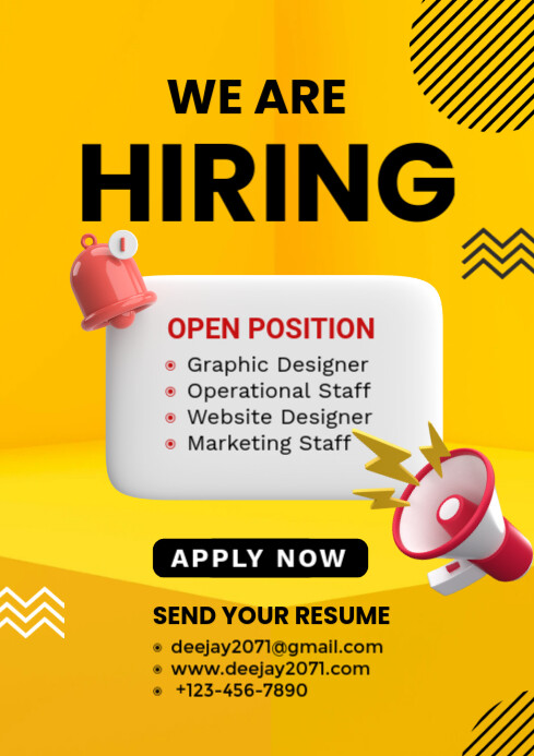 Colorful Hiring Table Example Hiring template | PosterMyWall