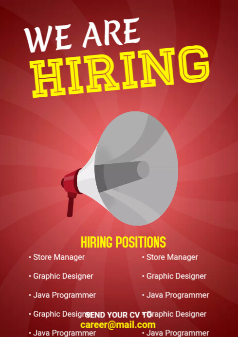 Hiring Template Work Job | PosterMyWall Hiring Template Work Job | PosterMyWall