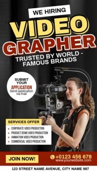 Hiring Videographer Ads Reel Instagram template
