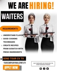 Hiring Waiters Instagram Portrait template